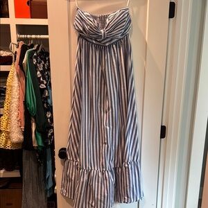 Striped Blue and White Women's Maxi